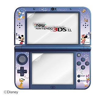 Newニンテンドー3DS LL専用<br>液晶保護フィルム デコレーションシール付<br>ミッキー＆フレンズ