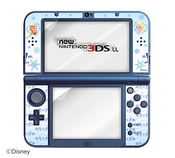 Newニンテンドー3DS LL専用<br>液晶保護フィルム デコレーションシール付<br>アナと雪の女王