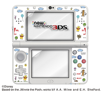 Newニンテンドー3DS専用<br>液晶保護フィルム デコレーションシール付<br>プー＆フレンズ