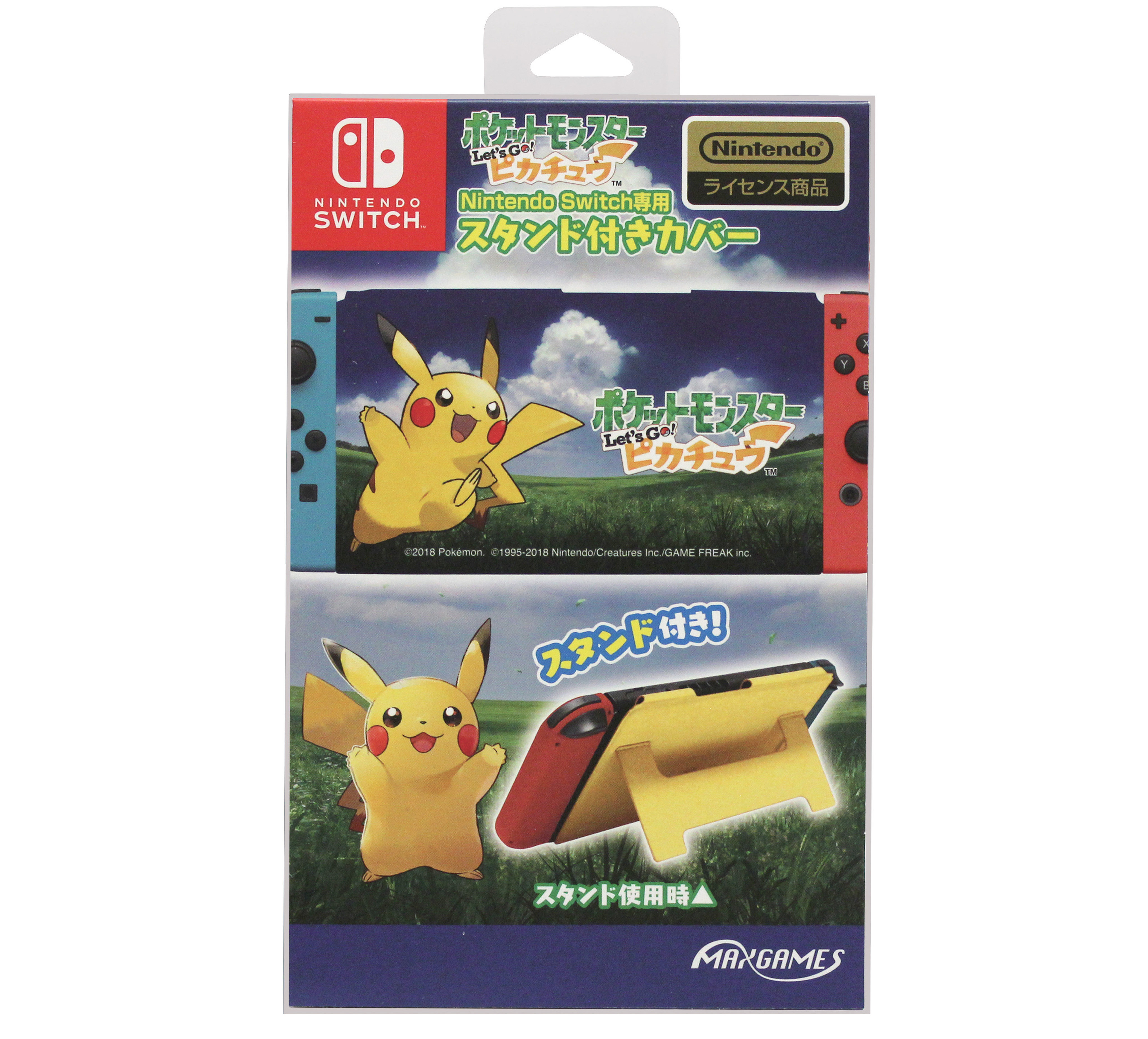 Nintendo Switch専用スタンド付きカバー ポケットモンスター Let S Go ピカチュウ マックスゲームズ Maxgames