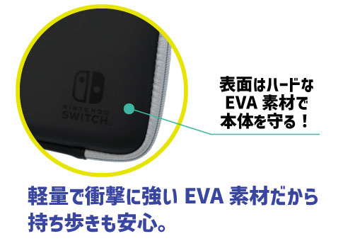 Nintendo Switch専用スマートポーチEVAブラック×グレー | マックス 